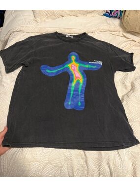Aelfric Eden Black Tee with Rainbow Heatmap Graphic